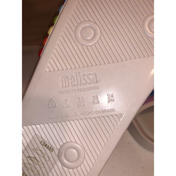 MLSA Melissa Rainbow Striped Beach Slides NEW! Size US 7, 38 EUR - Picture 6 of 9